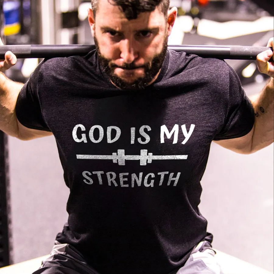 God Is My Strength Printed Men's T-shirts sold by Polyalien