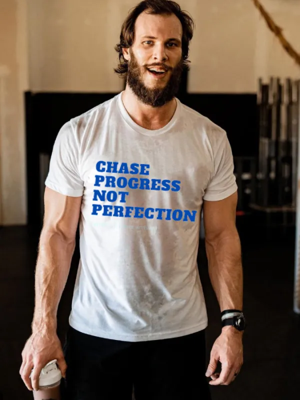 Chase Progress Not Perfection Printed Men's T-shirt sold by Polyalien