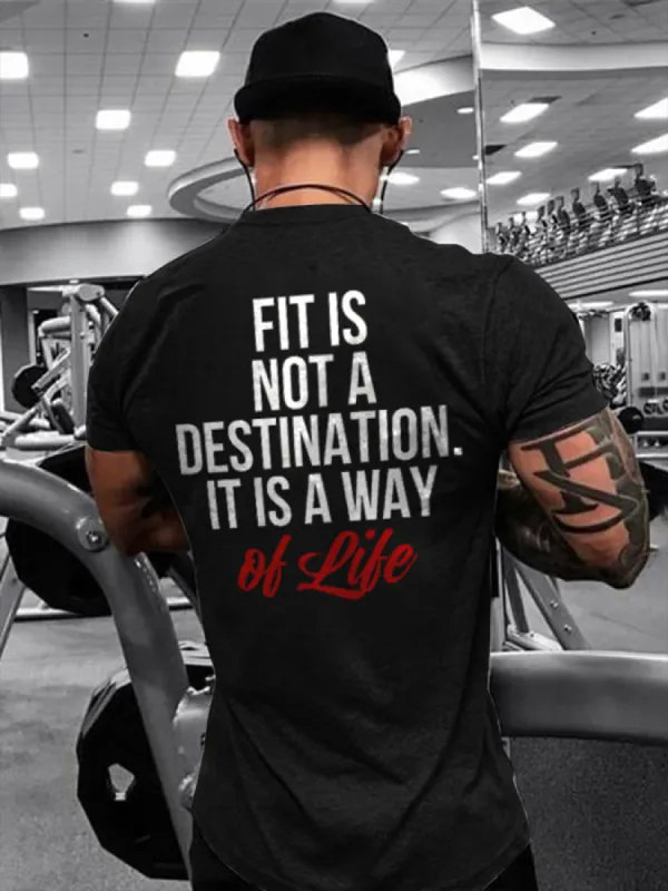Fit Is Not A Destination Printed Men's T-shirt sold by Polyalien