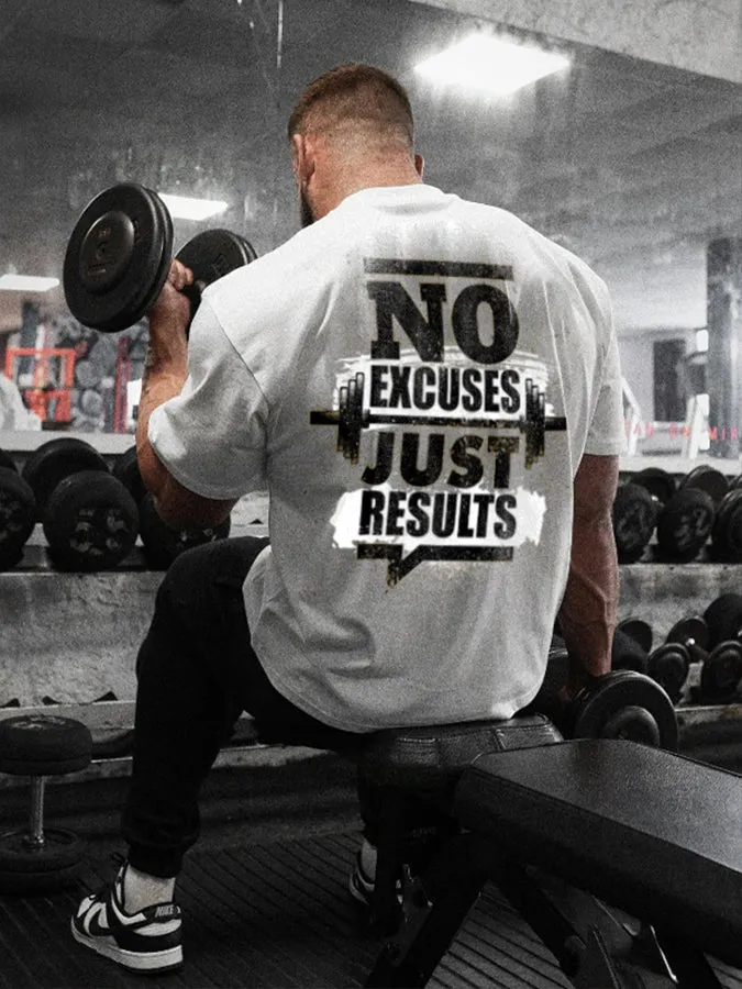 No Excuses Just Results Printed Men's T-shirt sold by Polyalien product image thumbnail 2