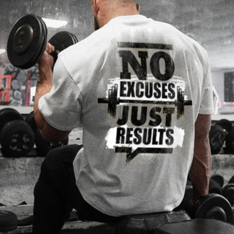 No Excuses Just Results Printed Men's T-shirt sold by Polyalien