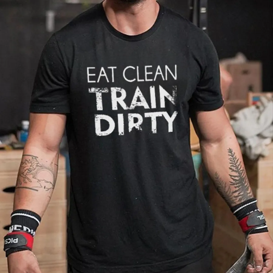Eat Clean Train Dirty Printed Men's T-shirt sold by Polyalien