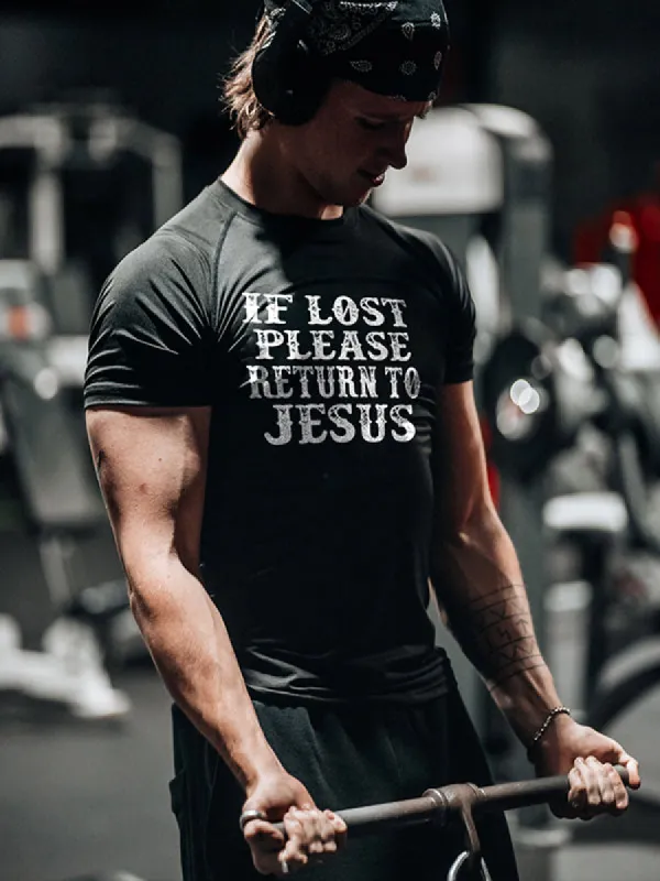 If Lost Please Return To Jesus Printed Men's T-shirt sold by Polyalien