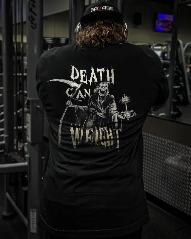 Death Can Weight Printed Men's T-shirt sold by Polyalien