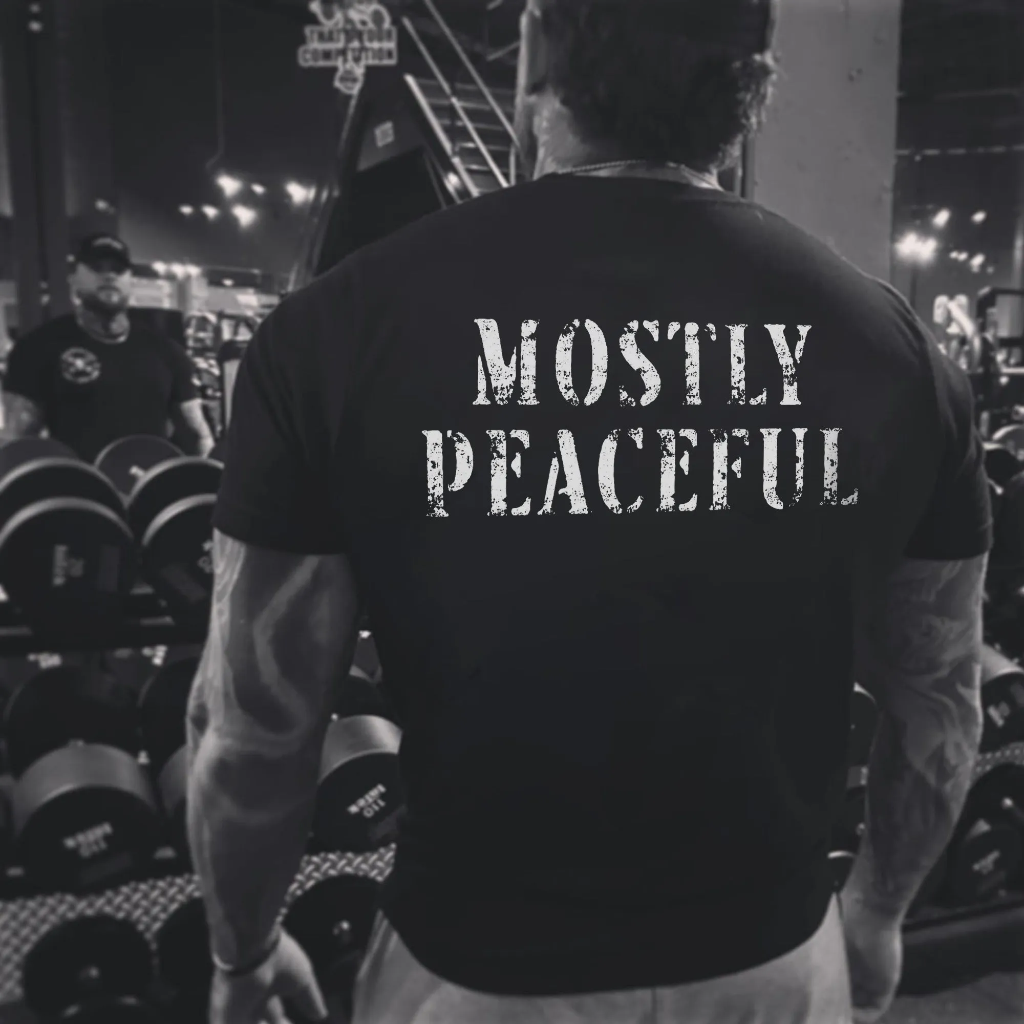 Mostly Peaceful Printed Men's T-shirt sold by Polyalien