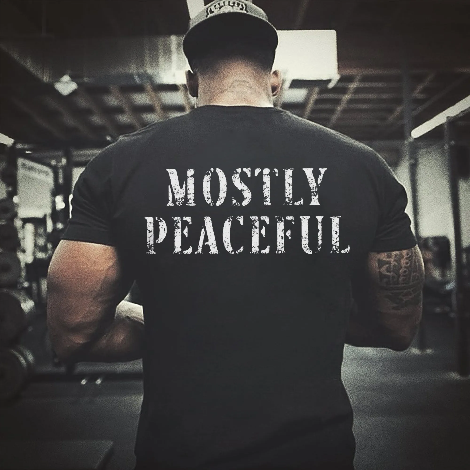 Mostly Peaceful Printed Men's T-shirt sold by Polyalien product image thumbnail 2