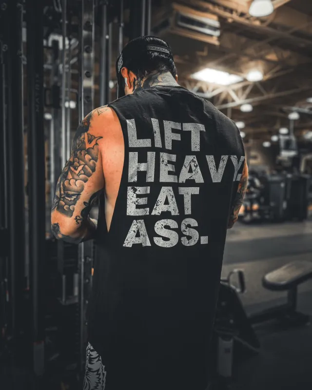 Lift Heavy. Eat Ass Printed Men's Vest sold by Polyalien