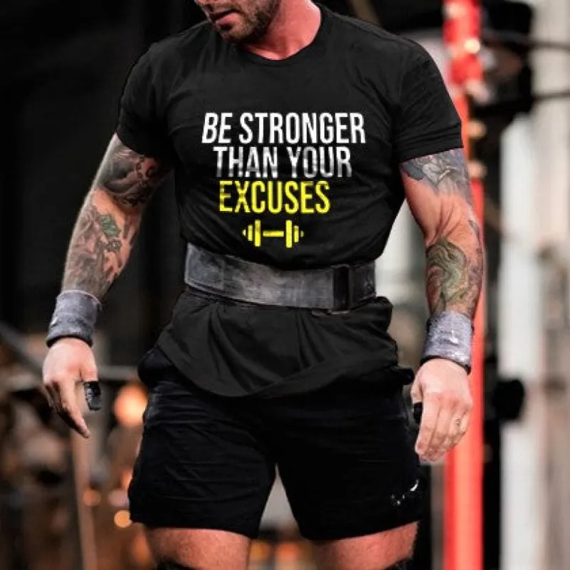 Be Stronger Than Your Excuses Printed Men's T-shirt sold by Polyalien