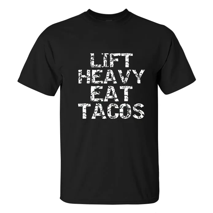 Lift Heavy Eat Tacos Printed Men's T-shirt sold by Polyalien product image thumbnail 2