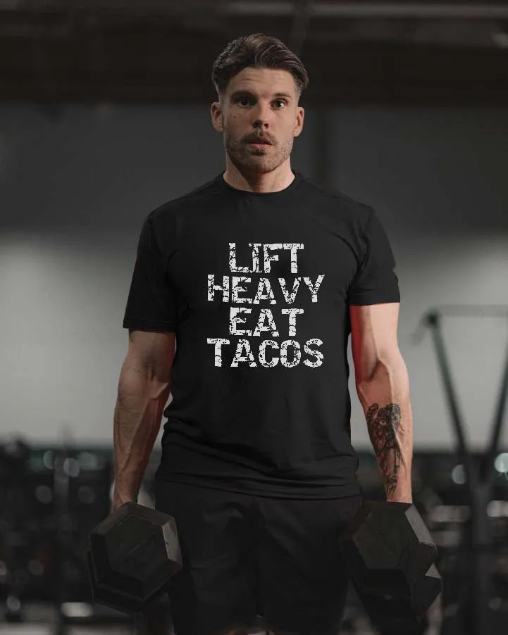 Lift Heavy Eat Tacos Printed Men's T-shirt sold by Polyalien