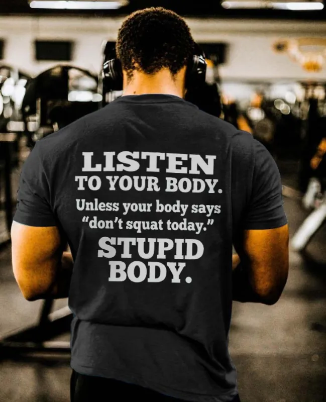 Listen To Your Body Printed Men's T-shirt sold by Polyalien