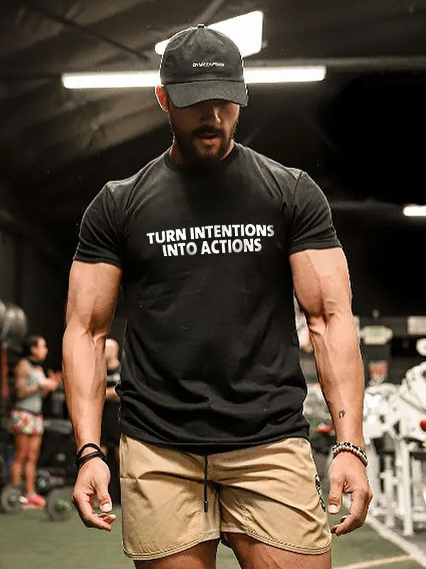 Turn Intentions Into Actions Printed Men's T-shirt sold by Polyalien