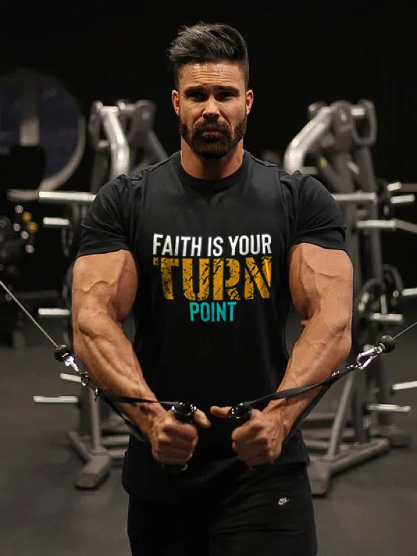 Faith Is Your Turn Point Printed Men's T-shirt sold by Polyalien