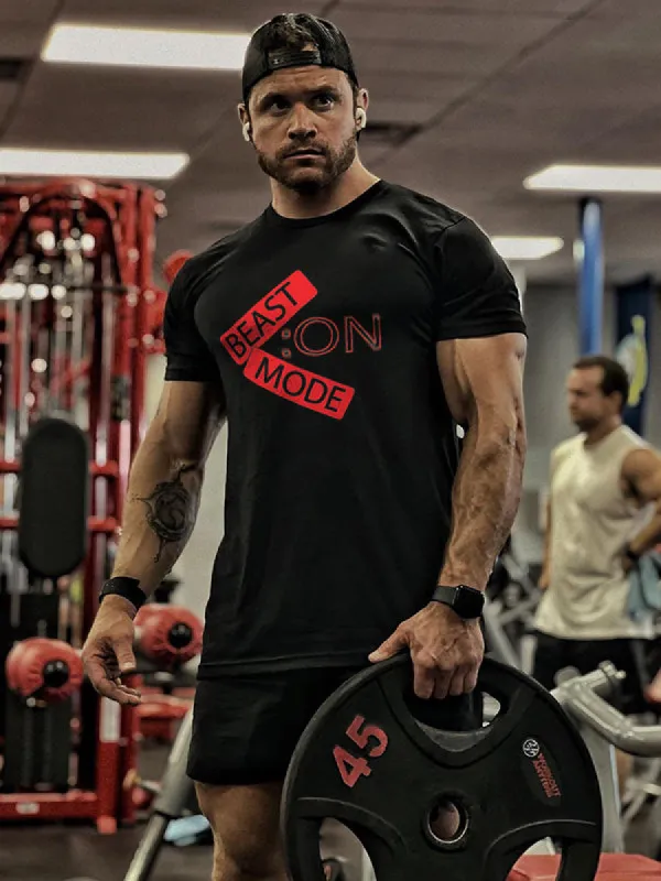 Beast Mode: On Printed Men's T-shirt sold by Polyalien