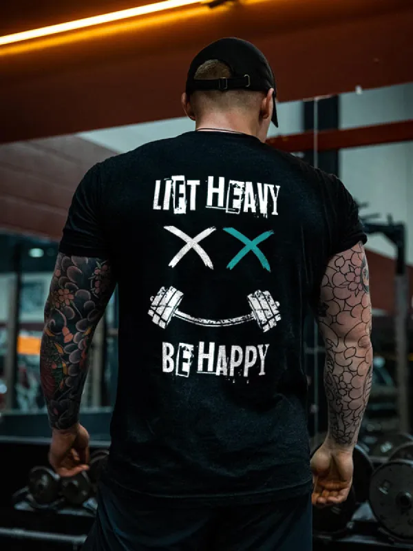 Lift Heavy Be Happy Printed Men's T-shirt sold by Polyalien