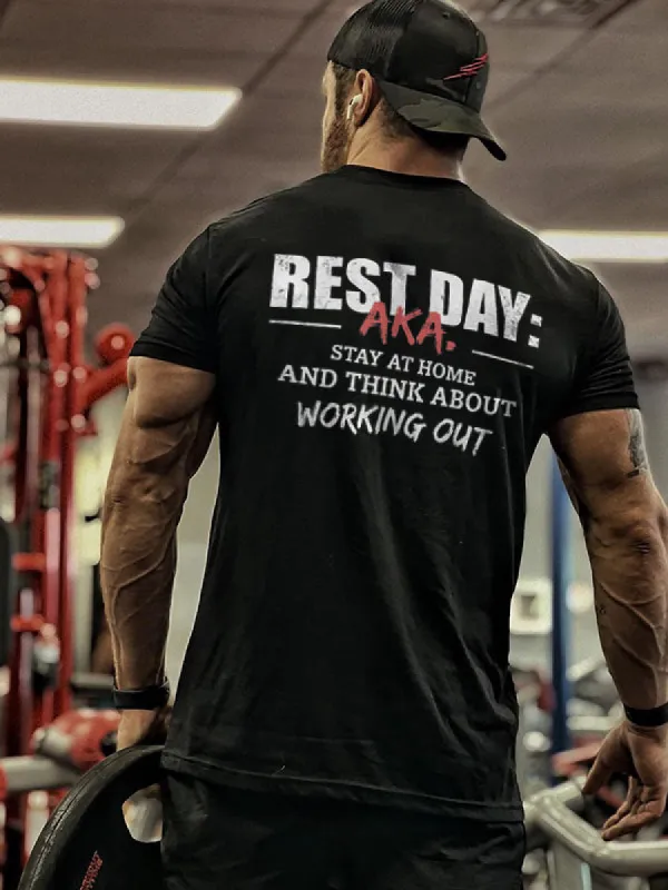 Rest Day: Aka Stay At Home Printed Men's T-shirt made by Polyalien