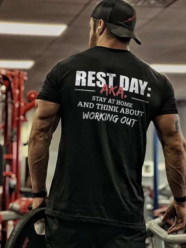 Rest Day: Aka Stay At Home Printed Men's T-shirt sold by Polyalien