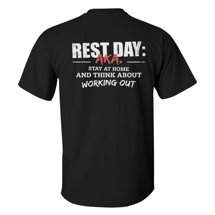 Rest Day: Aka Stay At Home Printed Men's T-shirt sold by Polyalien product image thumbnail 2