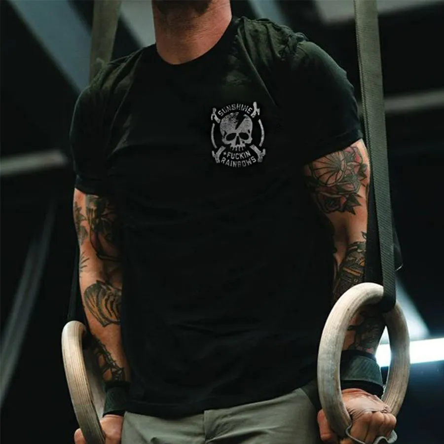 Sunshine Fuckin Rainbows Printed Men's T-shirt sold by Polyalien