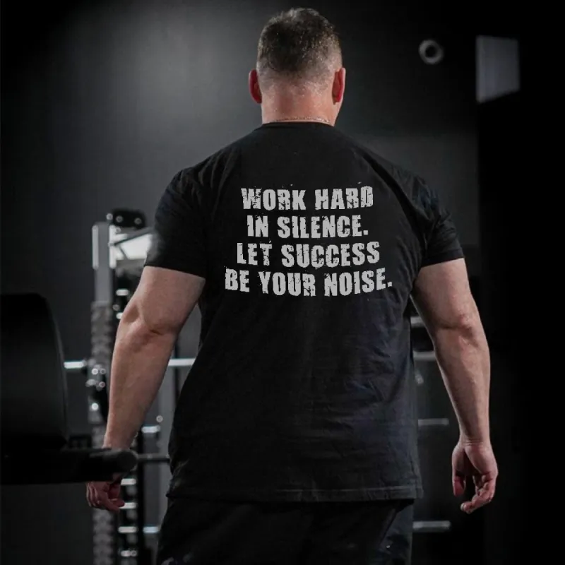 Work Hard Is Silence Printed Men's T-shirtrt sold by Polyalien