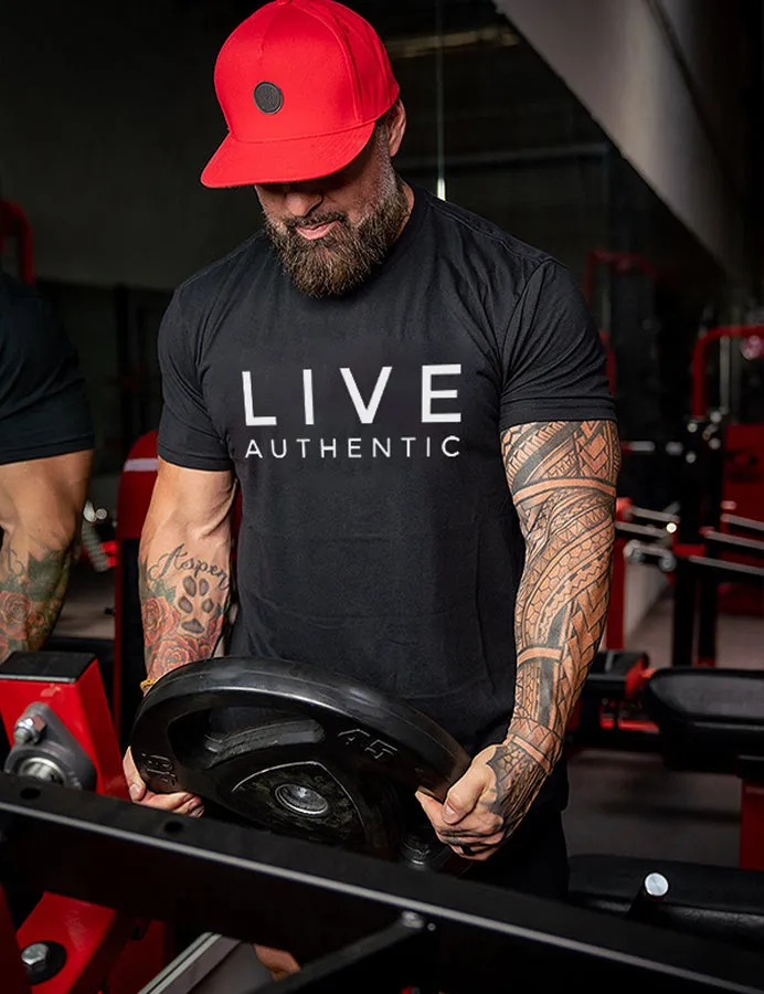 Live Authentic Printed Men's T-shirt sold by Polyalien
