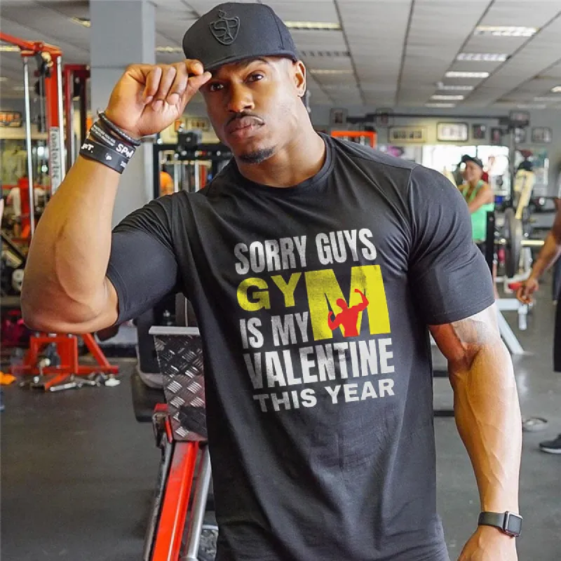 Sorry Guys GYM Is My Valentine This Year Printed Men's T-shirt sold by Polyalien