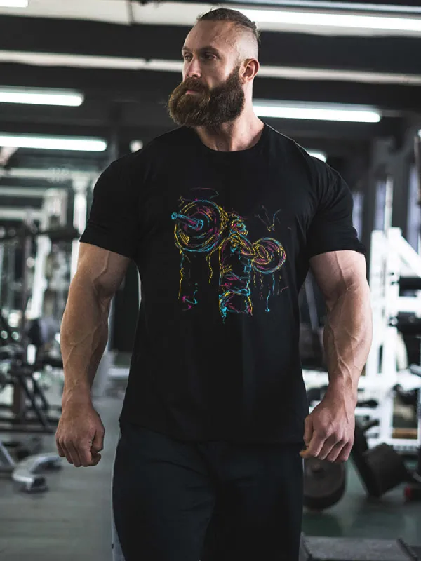 Abstract Deadlift Printed Men's T-shirt sold by Polyalien