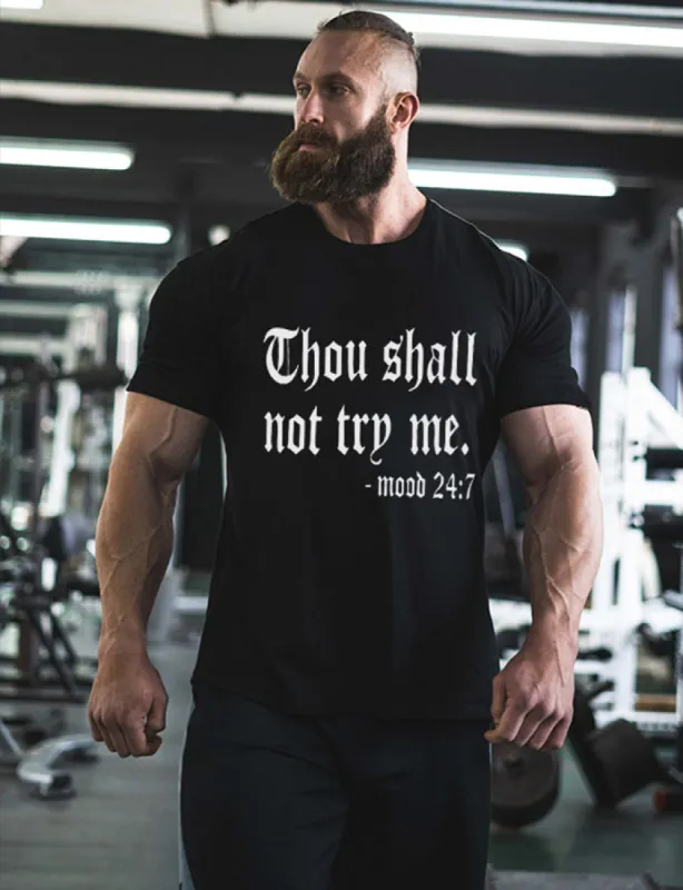 Thou Shall Not Try Me Printed Men's T-shirt made by Polyalien