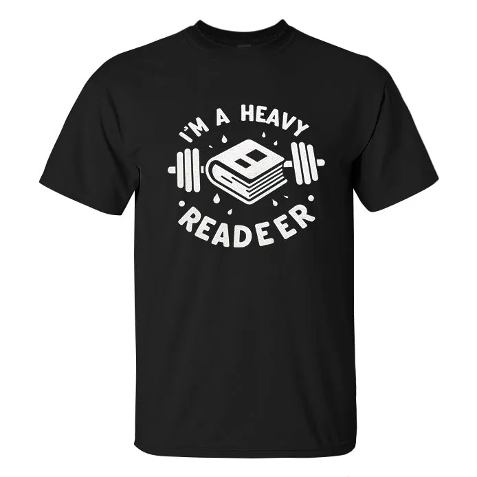 I'm A Heavy Reader Printed Men's T-shirt sold by Polyalien product image thumbnail 2
