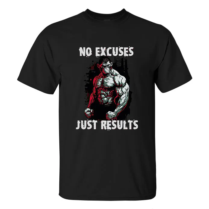 No Excuses Just Results Printed Men's T-shirt sold by Polyalien product image thumbnail 2