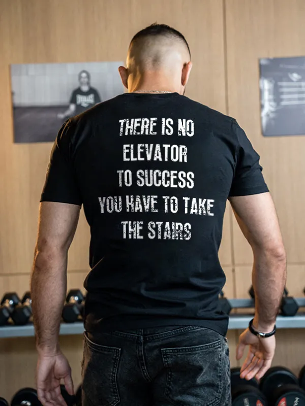 There Is No Elevator To Success Printed Men's T-shirt sold by Polyalien