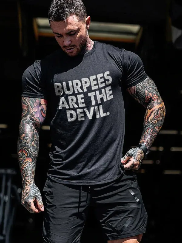 Burpees Are The Devil Printed Men's T-shirt sold by Polyalien