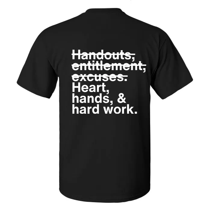 Heart, Hands, & Hard Work Printed Men's T-shirt sold by Polyalien product image thumbnail 2