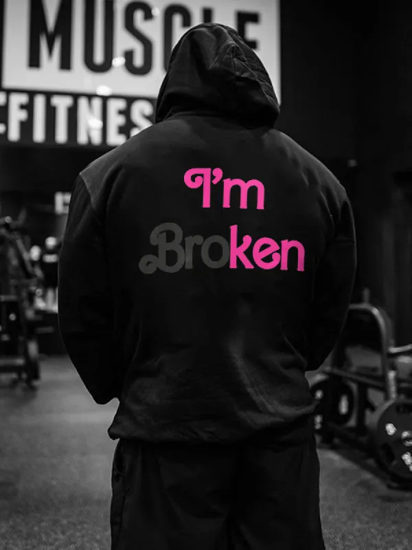 I'm Broken Printed Men's Hoodie sold by Polyalien