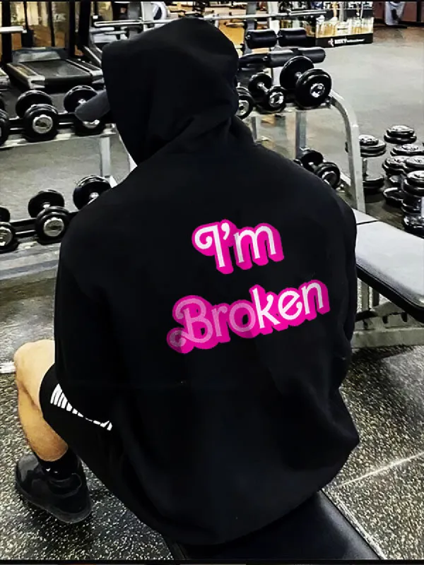I'm Broken Printed Men's Hoodie sold by Polyalien