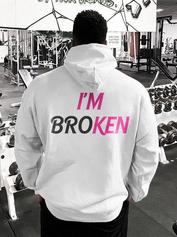 I'm Broken Printed Men's Hoodie sold by Polyalien product image thumbnail 3