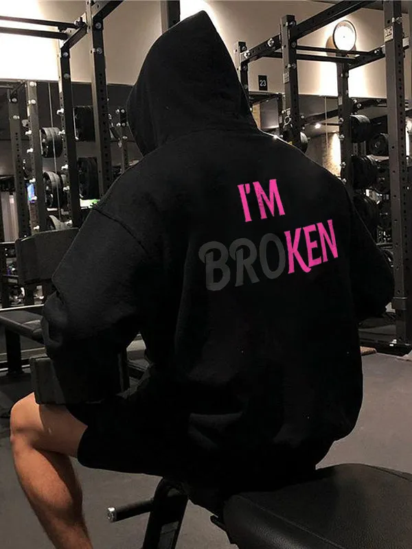 I'm Broken Printed Men's Hoodie sold by Polyalien