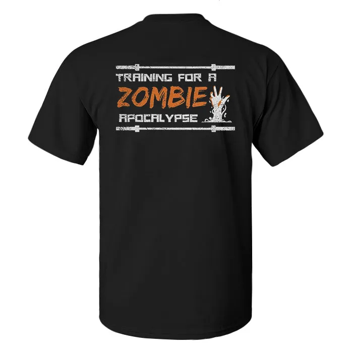 Training For A Zombie Printed Men's T-shirt sold by Polyalien product image thumbnail 2