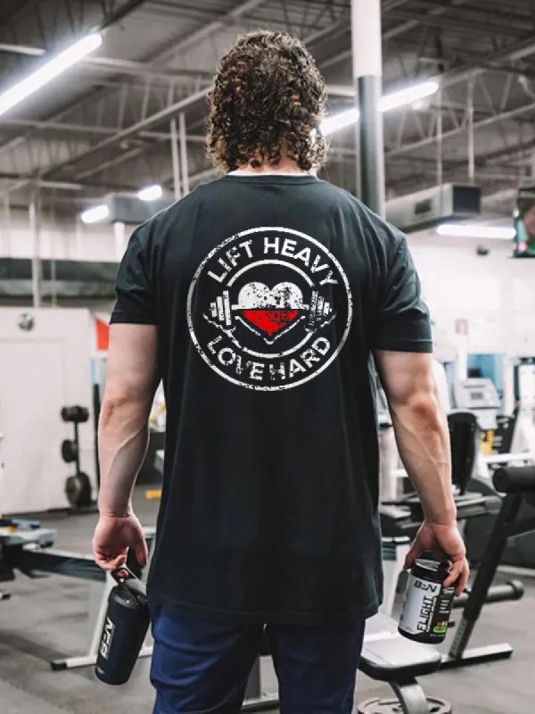 Lift Heavy Love Hard Printed Men's T-shirt sold by Polyalien