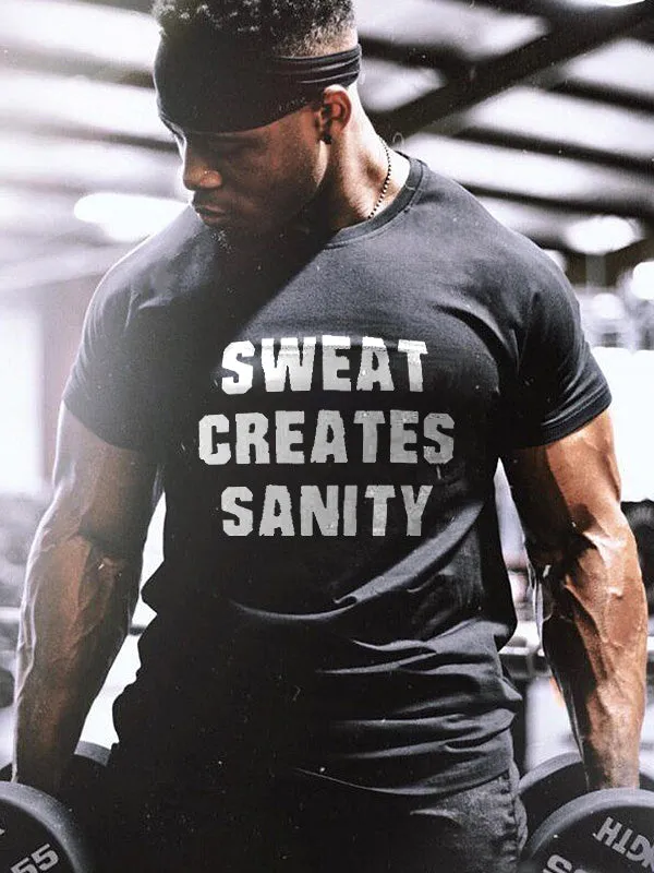 Sweat Creates Sanity Printed Men's T-shirt sold by Polyalien