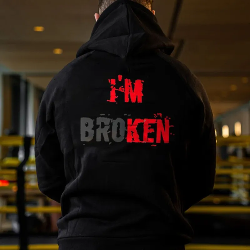 I'm Broken Printed Men's Hoodie sold by Polyalien
