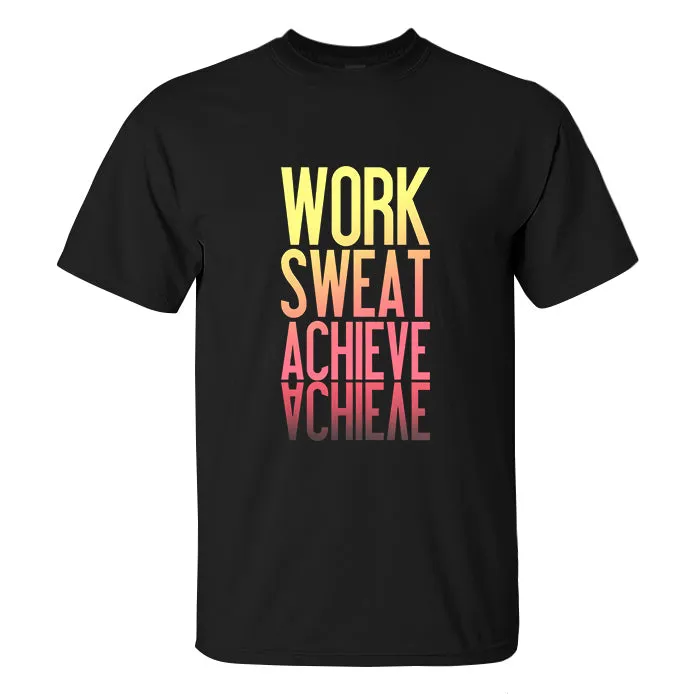 Work Sweat Achieve Printed Men's T-shirt sold by Polyalien product image thumbnail 2