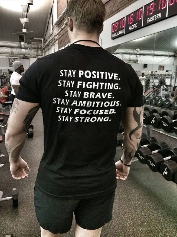 Stay Positive Printed Men's T-shirt made by Polyalien