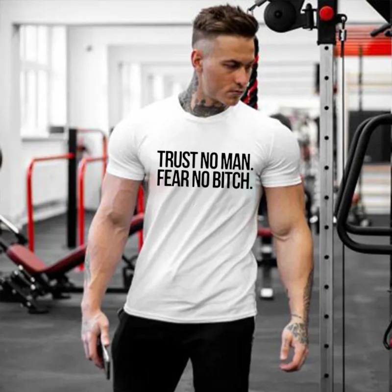 Trust No Man Fear No Bitch Printed Men's T-shirt sold by Polyalien