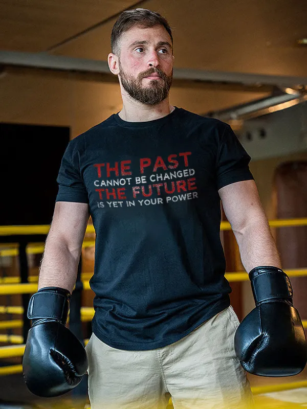 The Past Cannot Be Changed The Future Printed Men's T-shirt sold by Polyalien
