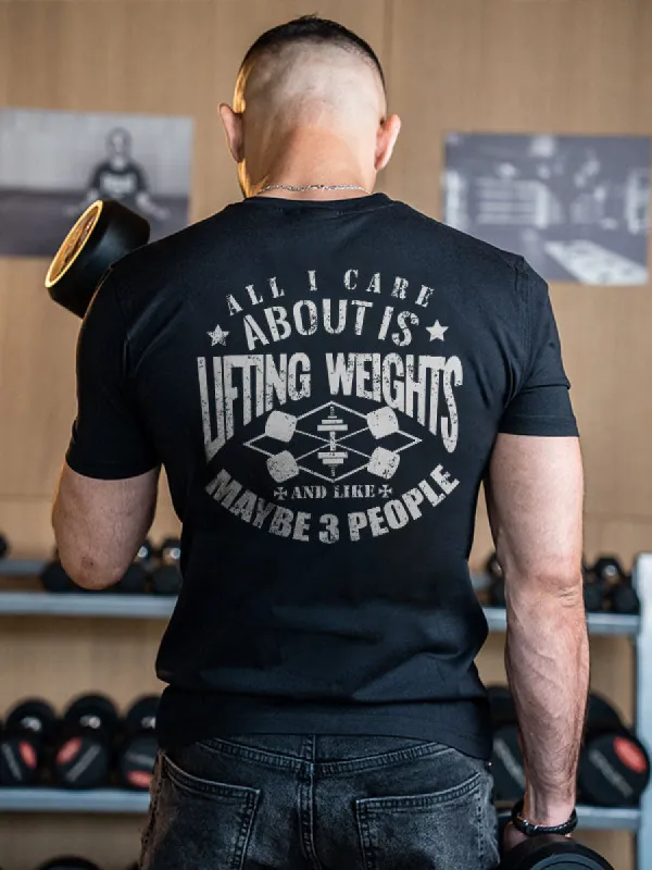 All I Care About Is Lifting Weights Printed Men's T-shirt sold by Polyalien