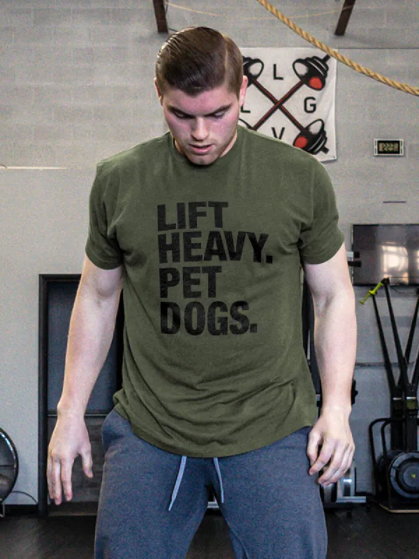 Lift Heavy. Pet Dogs Printed Men's T-shirt sold by Polyalien