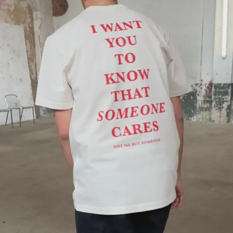 I Want You To Know That Someone Cares Printed Men's T-shirt sold by Polyalien