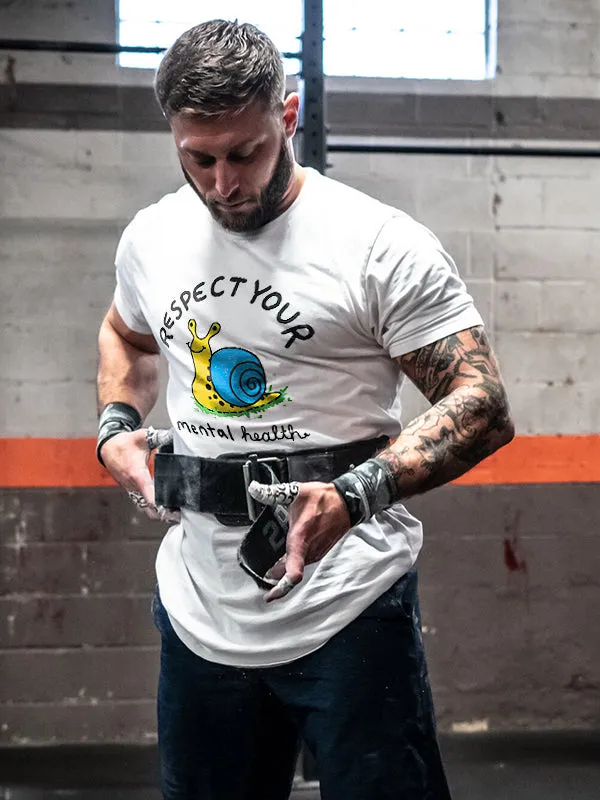 Respect Your Mental Health Printed Men's T-shirt sold by Polyalien product image thumbnail 3