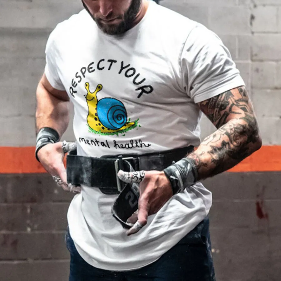 Respect Your Mental Health Printed Men's T-shirt sold by Polyalien